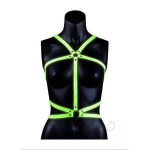 🦋B2G1🦋OUCH! Glow In The Dark NEON GREEN Body Harness | S/M |